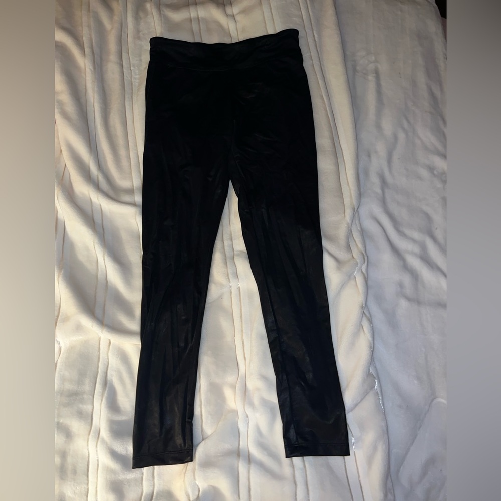 Faux leather leggings. Black. Never worn.